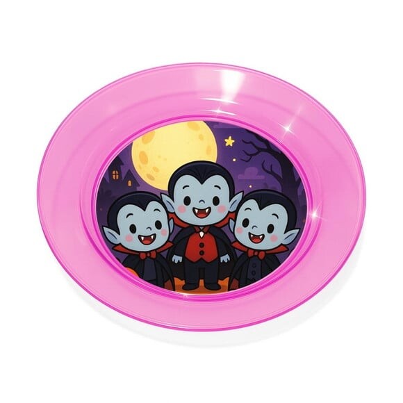 Prato Acrílico Personalizado Festa Vampirinhos Fofinhos