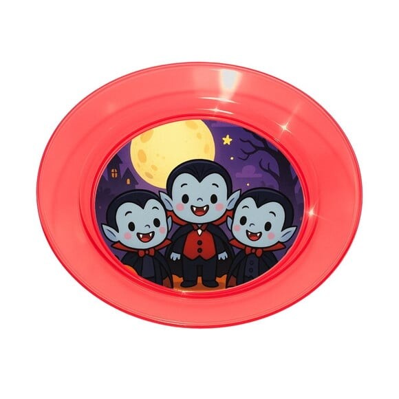 Prato Acrílico Personalizado Festa Vampirinhos Fofinhos