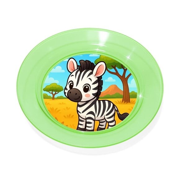 Prato Acrílico Personalizado Festa Zebra Baby