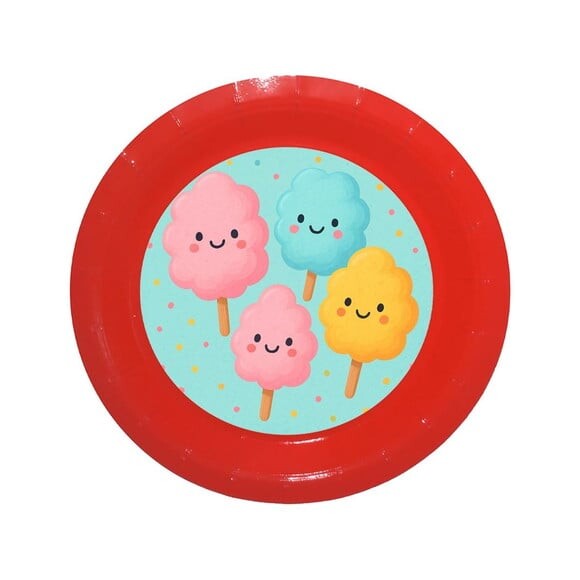Prato de Papel Personalizado Algodão Doce