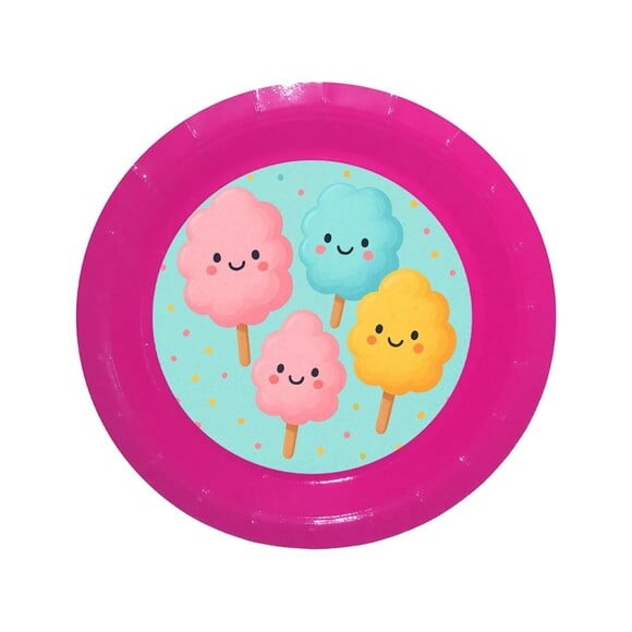 Prato de Papel Personalizado Algodão Doce