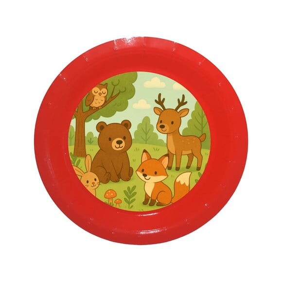 Prato de Papel Personalizado Animais da Floresta