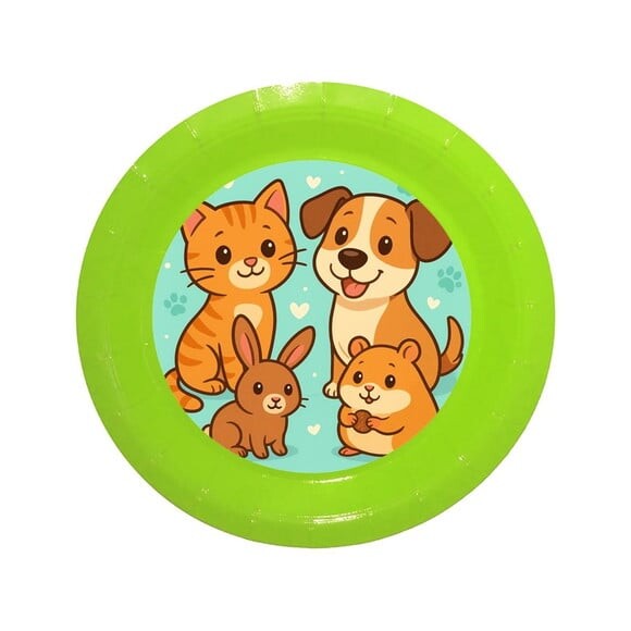 Prato de Papel Personalizado Animais de Estimação