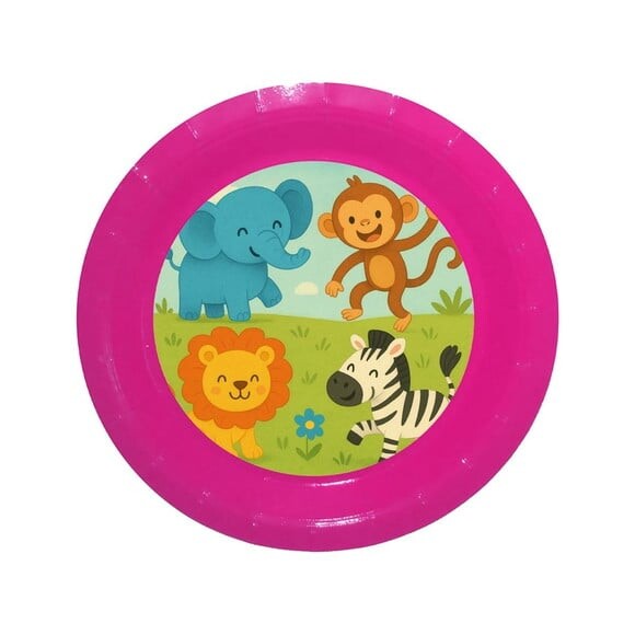 Prato de Papel Personalizado Animais Divertidos