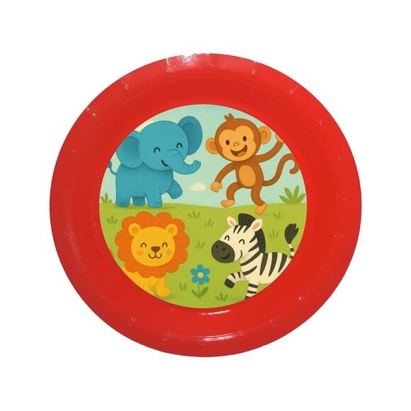 Prato de Papel Personalizado Animais Divertidos