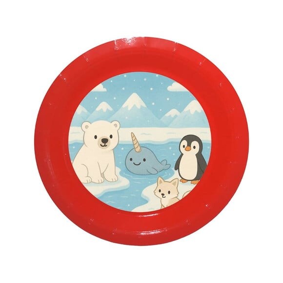 Prato de Papel Personalizado Animais do Ártico