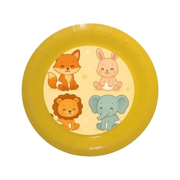 Prato de Papel Personalizado Animais Fofinhos Baby