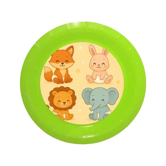 Prato de Papel Personalizado Animais Fofinhos Baby
