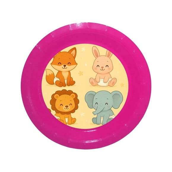Prato de Papel Personalizado Animais Fofinhos Baby