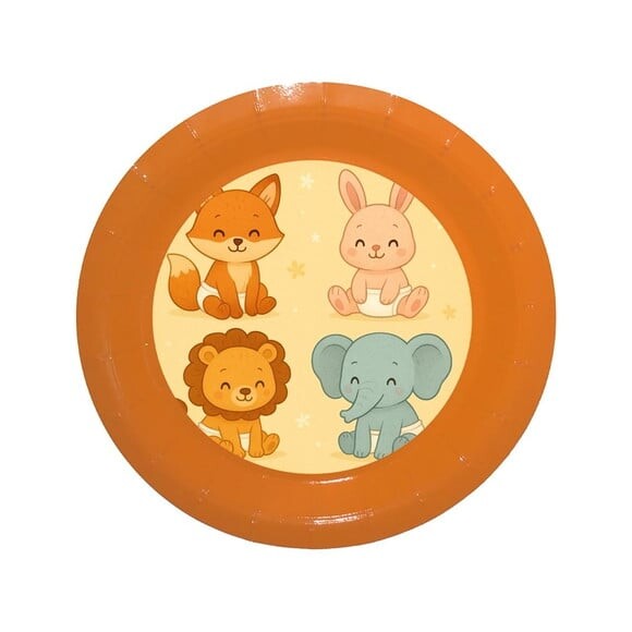 Prato de Papel Personalizado Animais Fofinhos Baby