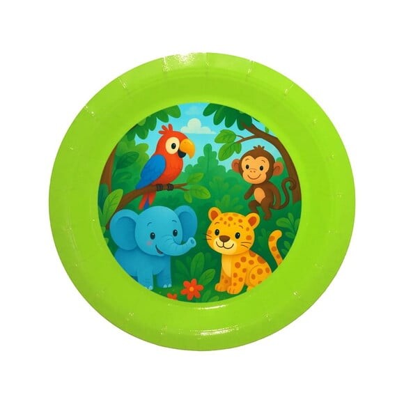 Prato de Papel Personalizado Animais Tropicais