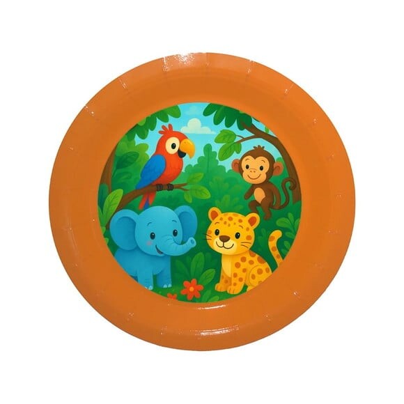 Prato de Papel Personalizado Animais Tropicais