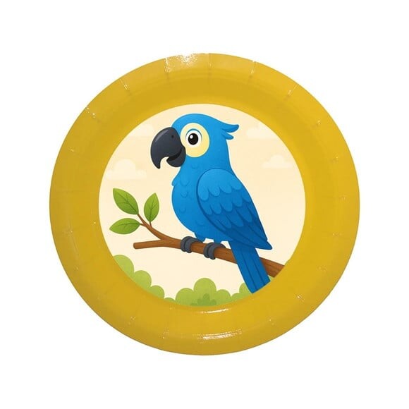 Prato de Papel Personalizado Arara Azul