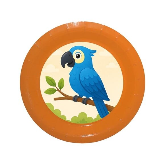Prato de Papel Personalizado Arara Azul