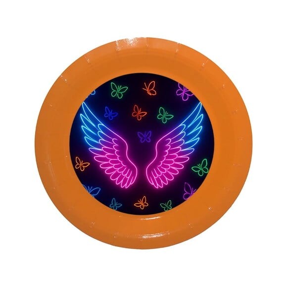 Prato de Papel Personalizado Asas Neon