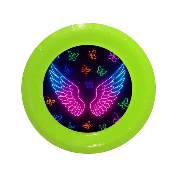 Prato de Papel Personalizado Asas Neon
