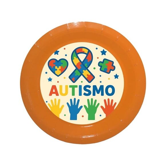 Prato de Papel Personalizado Autismo