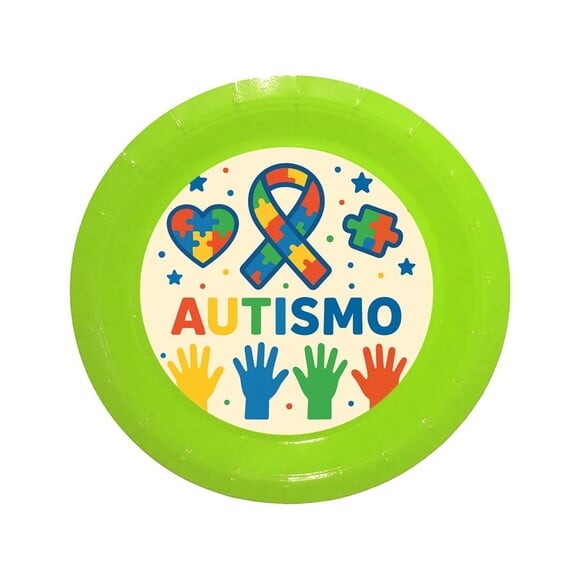 Prato de Papel Personalizado Autismo