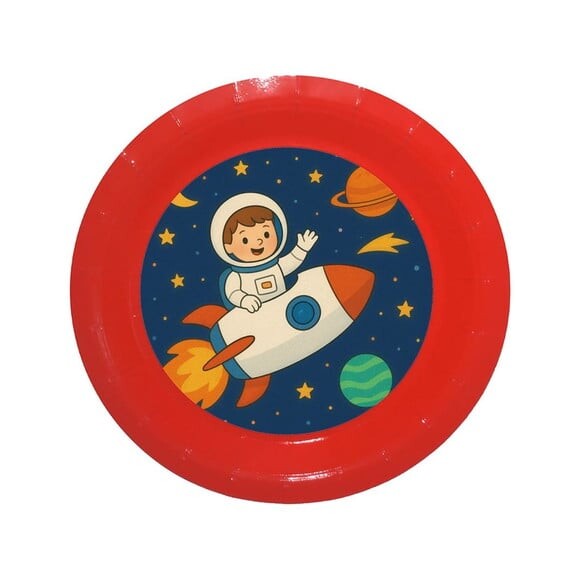 Prato de Papel Personalizado Aventura Espacial
