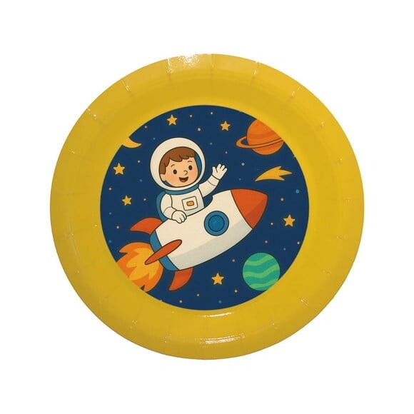 Prato de Papel Personalizado Aventura Espacial