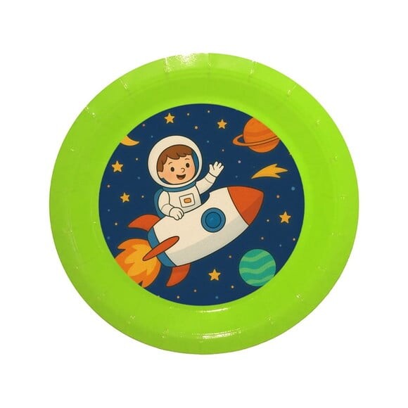 Prato de Papel Personalizado Aventura Espacial