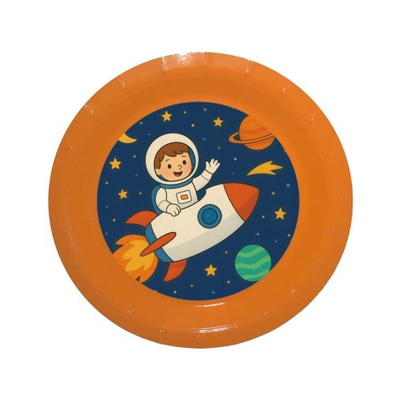 Prato de Papel Personalizado Aventura Espacial