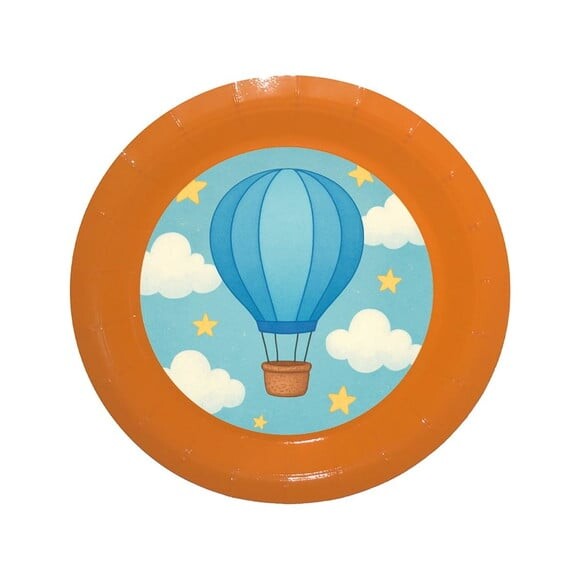 Prato de Papel Personalizado Balão de Ar Azul