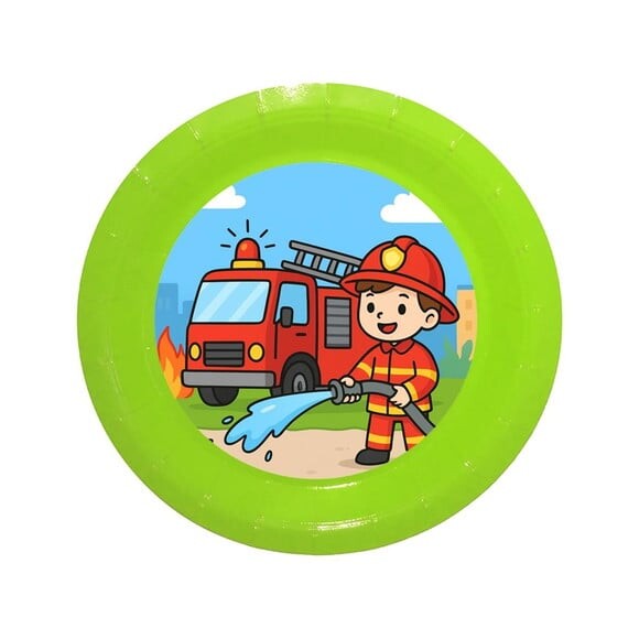 Prato de Papel Personalizado Bombeiros