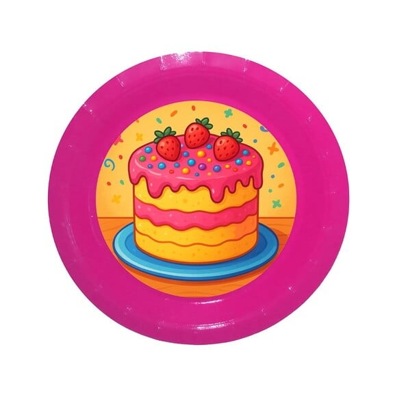 Prato de Papel Personalizado Bolo Confeitado