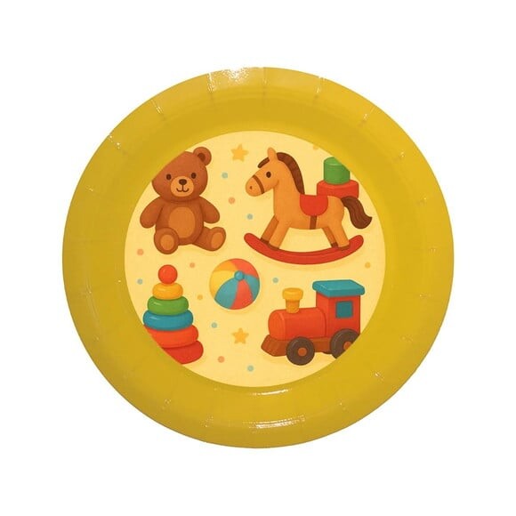 Prato de Papel Personalizado Brinquedos Clássicos