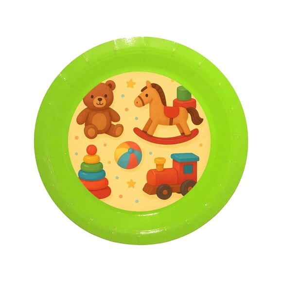 Prato de Papel Personalizado Brinquedos Clássicos