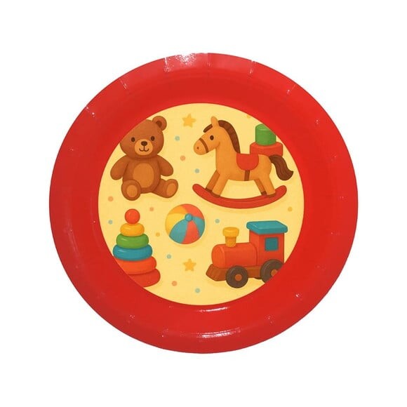 Prato de Papel Personalizado Brinquedos Clássicos