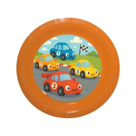 Prato de Papel Personalizado Carros de Corridas