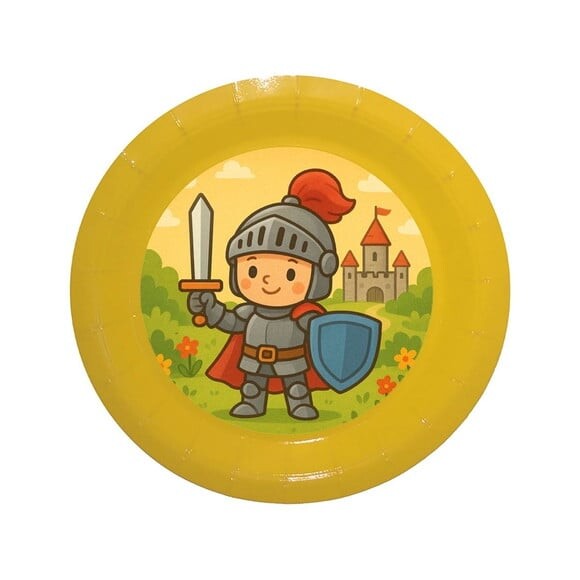 Prato de Papel Personalizado Cavaleiro Medieval
