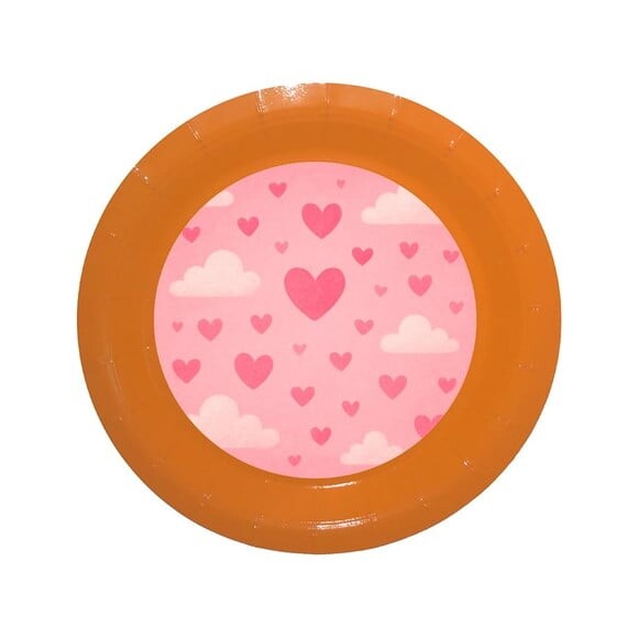 Prato de Papel Personalizado Céu Rosa