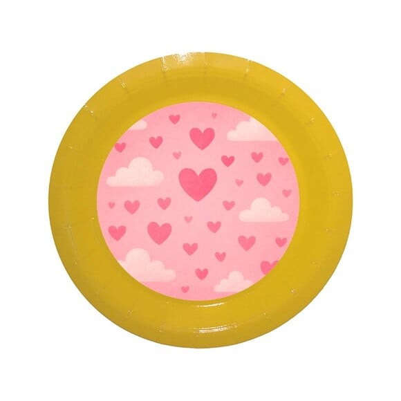 Prato de Papel Personalizado Céu Rosa