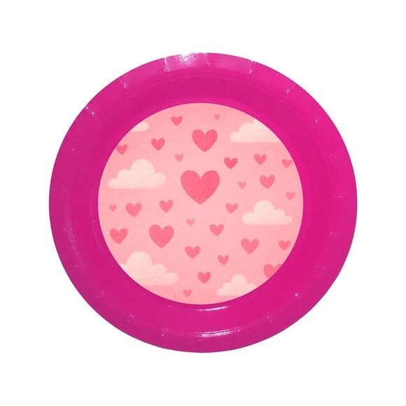 Prato de Papel Personalizado Céu Rosa
