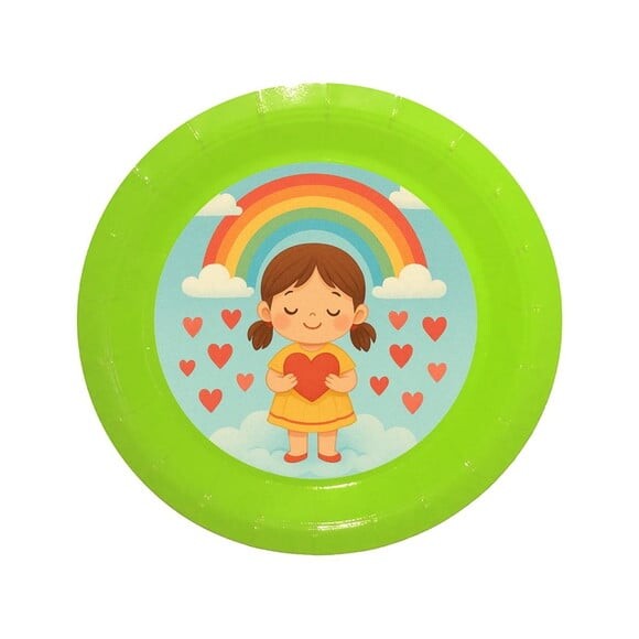 Prato de Papel Personalizado Chuva de Amor