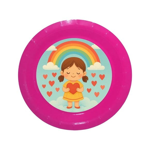 Prato de Papel Personalizado Chuva de Amor