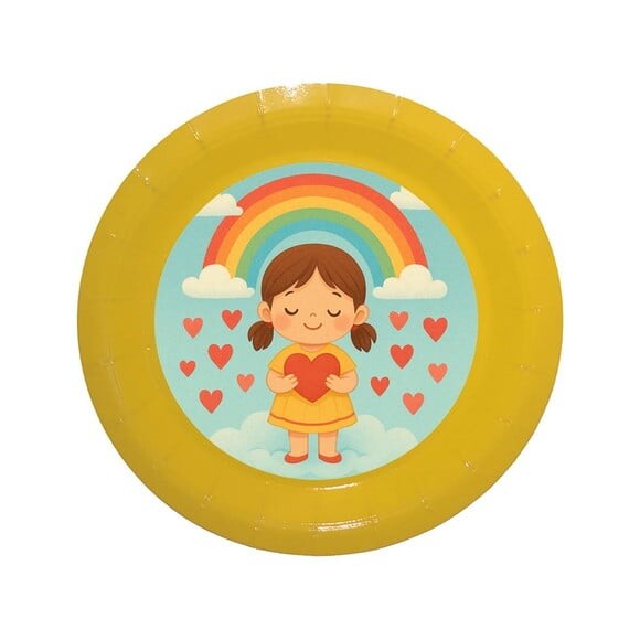 Prato de Papel Personalizado Chuva de Amor