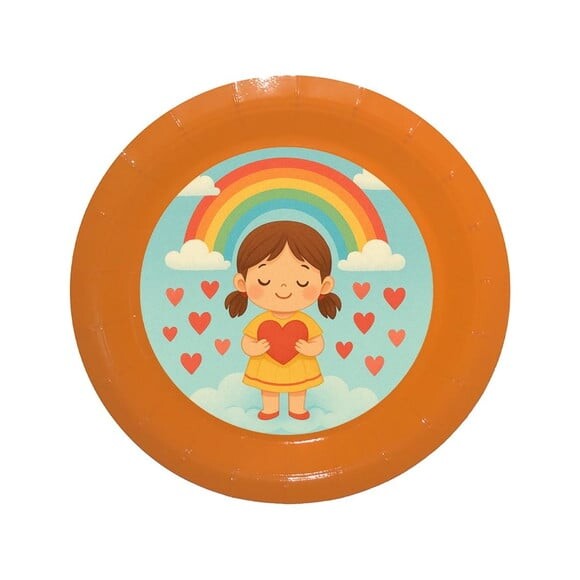 Prato de Papel Personalizado Chuva de Amor
