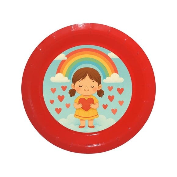 Prato de Papel Personalizado Chuva de Amor