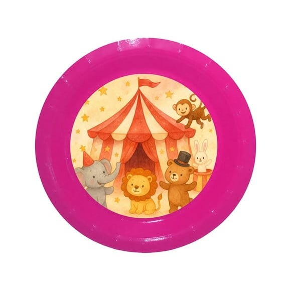 Prato de Papel Personalizado Circo Aquarela