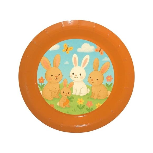 Prato de Papel Personalizado Coelhinhos