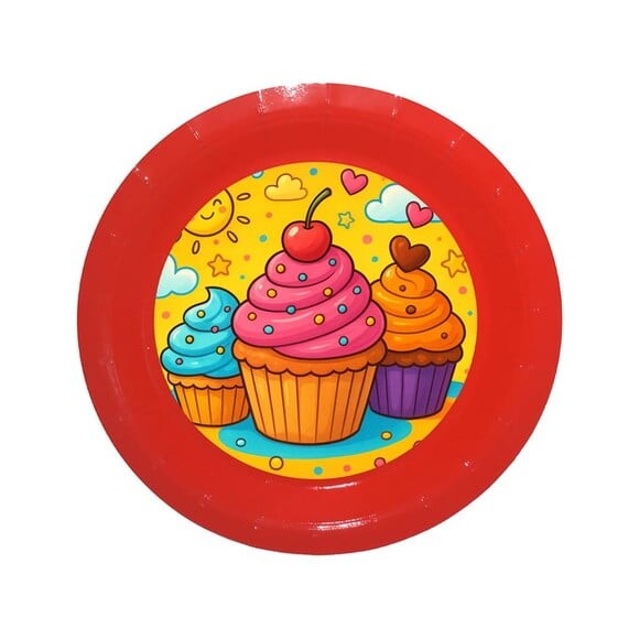 Prato de Papel Personalizado Cupcakes