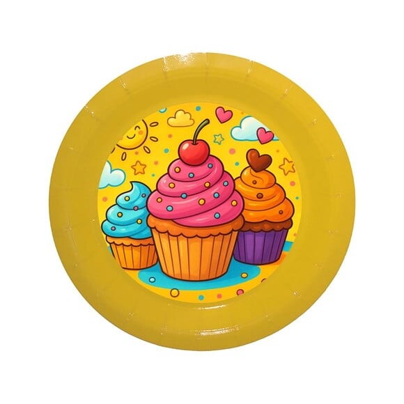 Prato de Papel Personalizado Cupcakes