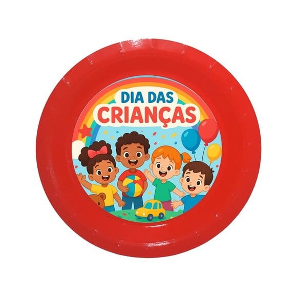 Prato de Papel Personalizado Dia das Crianças