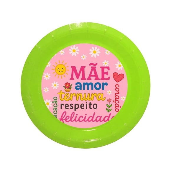 Prato de Papel Personalizado Dia das Mães