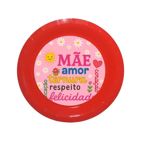 Prato de Papel Personalizado Dia das Mães