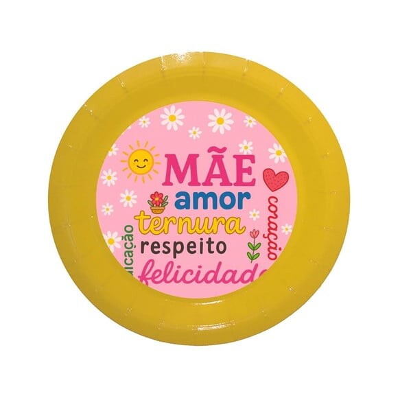 Prato de Papel Personalizado Dia das Mães